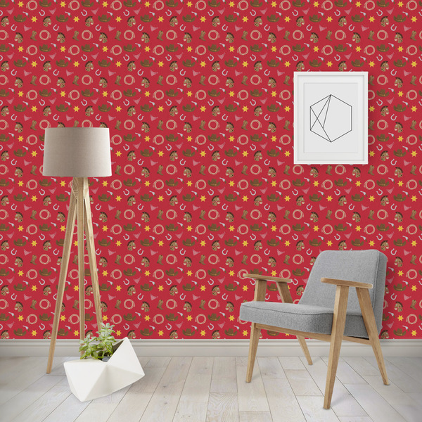 Custom Red Western Wallpaper & Surface Covering