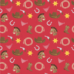 Red Western Wallpaper & Surface Covering (Water Activated 24"x 24" Sample)