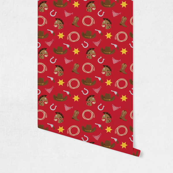Red Western Wallpaper on Wall