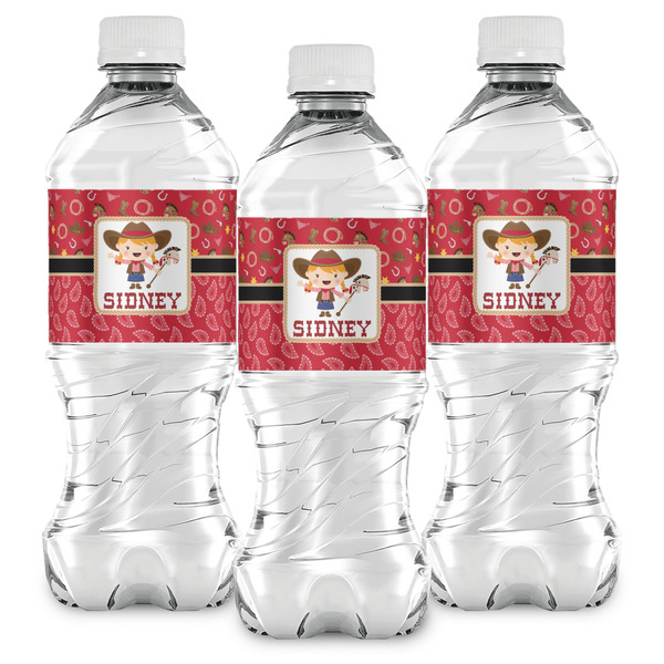 Red Western Water Bottle Labels - Front View