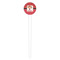 Red Western White Plastic 4" Food Pick - Round - Single Pick