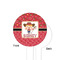 Red Western White Plastic 4" Food Pick - Round - Single Sided - Front & Back