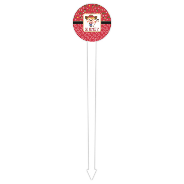 Red Western White Plastic 6" Food Pick - Round - Single Pick
