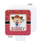 Red Western White Plastic Stir Stick - Single Sided - Square - Approval