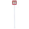 Red Western White Plastic Stir Stick - Single Sided - Square - Single Stick