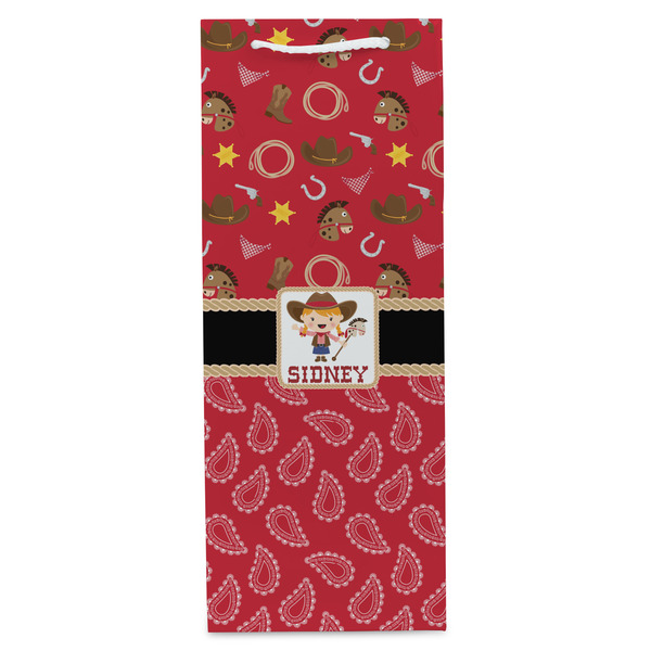 Red Western Wine Gift Bag - Gloss - Front