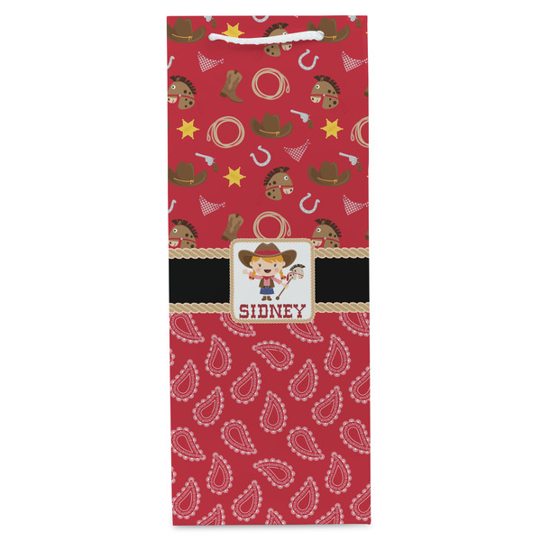 Red Western Wine Gift Bag - Matte - Front