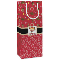 Red Western Wine Gift Bags - Matte (Personalized)