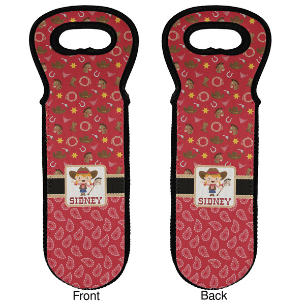 Red Western Wine Tote Front & Back