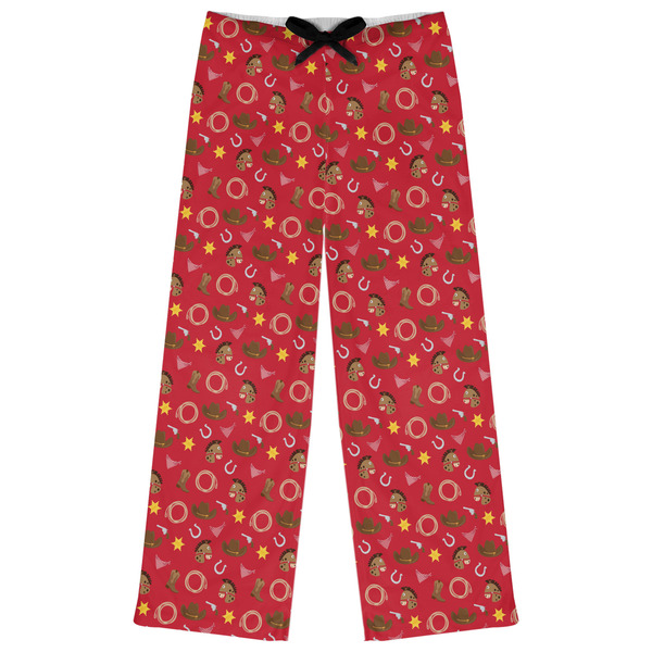 Custom Red Western Womens Pajama Pants - 2XL
