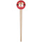 Red Western Wooden 4" Food Pick - Round - Single Pick