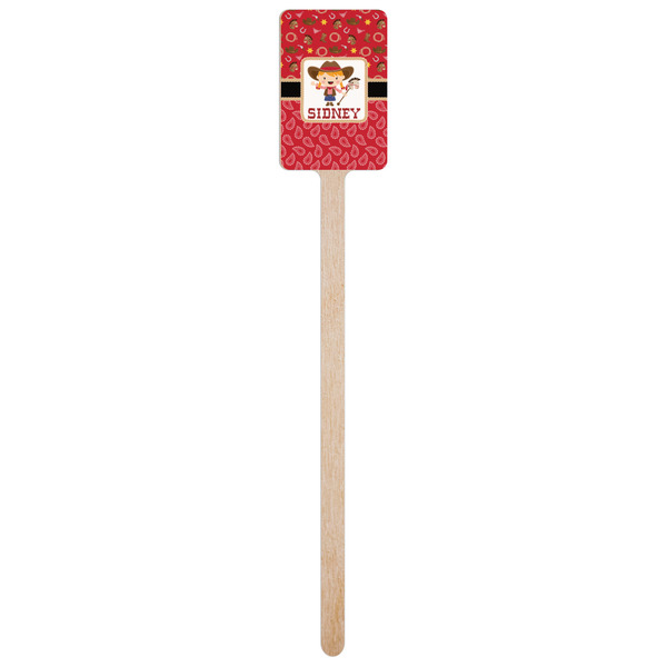 Red Western Wooden 6.25" Stir Stick - Rectangular - Single Stick