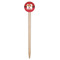 Red Western Wooden 6" Food Pick - Round - Single Pick