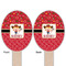 Red Western Wooden Food Pick - Oval - Double Sided - Front & Back