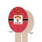Red Western Wooden Food Pick - Oval - Single Sided - Front & Back