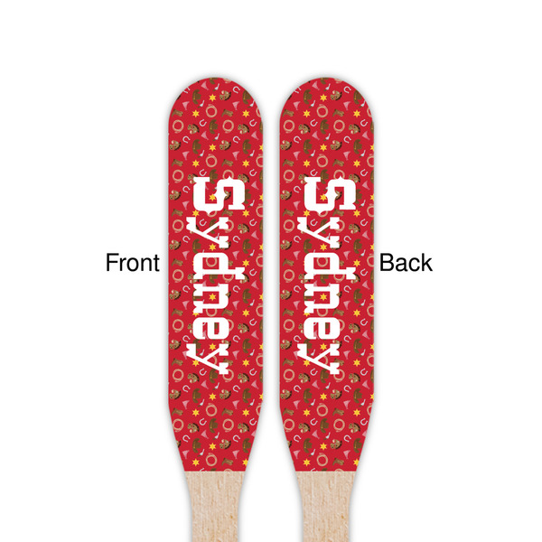 Red Western Wooden Food Pick - Paddle - Double Sided - Front & Back