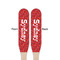 Red Western Wooden Food Pick - Paddle - Double Sided - Front & Back