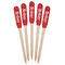 Red Western Wooden Food Pick - Paddle - Fan View