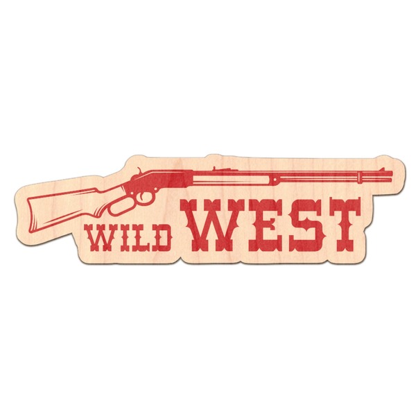 Custom Red Western Genuine Maple or Cherry Wood Sticker