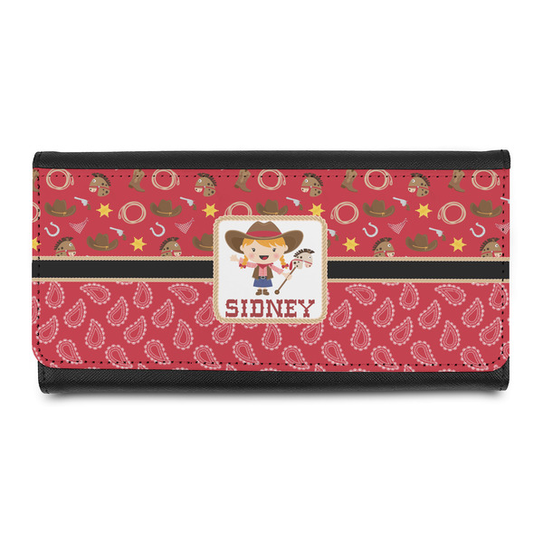 Custom Red Western Leatherette Ladies Wallet (Personalized)