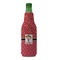 Red Western Zipper Bottle Cooler - FRONT (bottle)