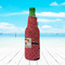 Red Western Zipper Bottle Cooler - LIFESTYLE