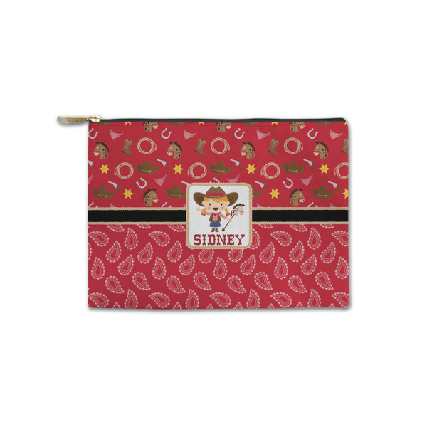 Custom Red Western Zipper Pouch - Small - 8.5"x6" (Personalized)