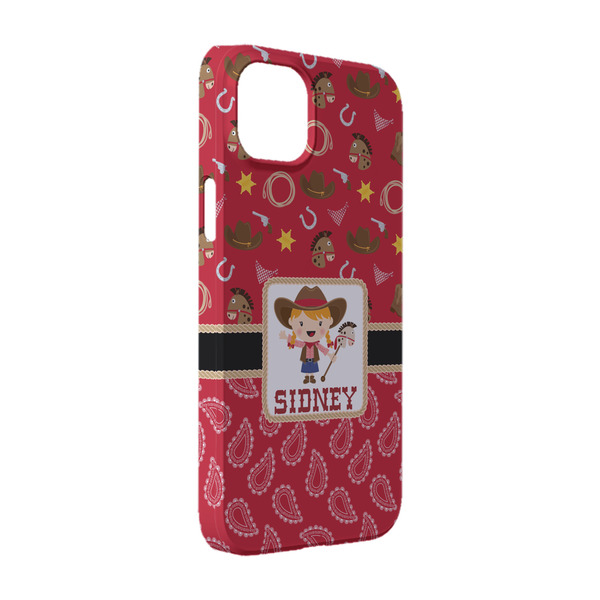 Custom Red Western iPhone Case - Plastic - iPhone 14 (Personalized)