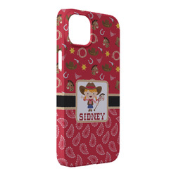 Red Western iPhone Case - Plastic - iPhone 14 Plus (Personalized)