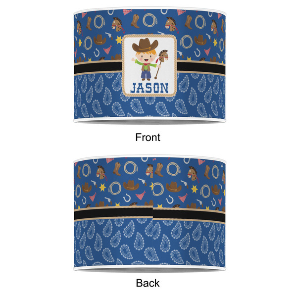 Blue Western 12" Drum Lampshade - APPROVAL (Poly Film)