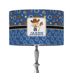 Blue Western 12" Drum Lamp Shade - Fabric (Personalized)