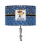 Blue Western 12" Drum Lampshade - ON STAND (Fabric)
