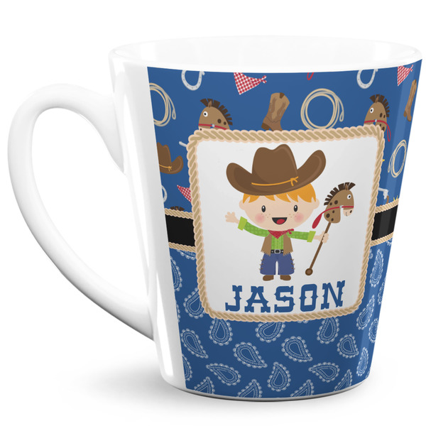 Custom Blue Western 12 Oz Latte Mug (Personalized)