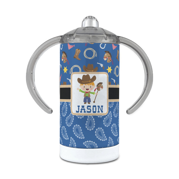Custom Blue Western 12 oz Stainless Steel Sippy Cup (Personalized)