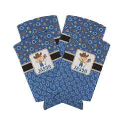 Blue Western Can Cooler (tall 12 oz) - Set of 4 (Personalized)