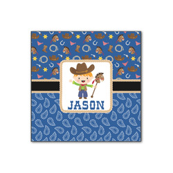 Blue Western Wood Print - 12x12 (Personalized)