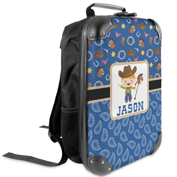 Custom Blue Western Kids Hard Shell Backpack (Personalized)