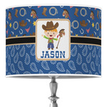 Blue Western Drum Lamp Shade (Personalized)