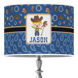 Blue Western 16" Drum Lamp Shade - Poly-film (Personalized)