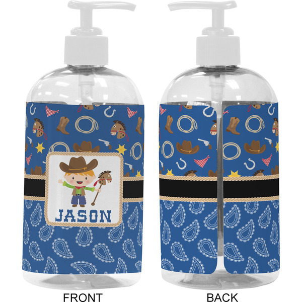 Blue Western 16 oz Plastic Liquid Dispenser- Approval- White