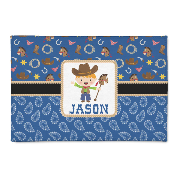 Custom Blue Western 2' x 3' Indoor Area Rug (Personalized)