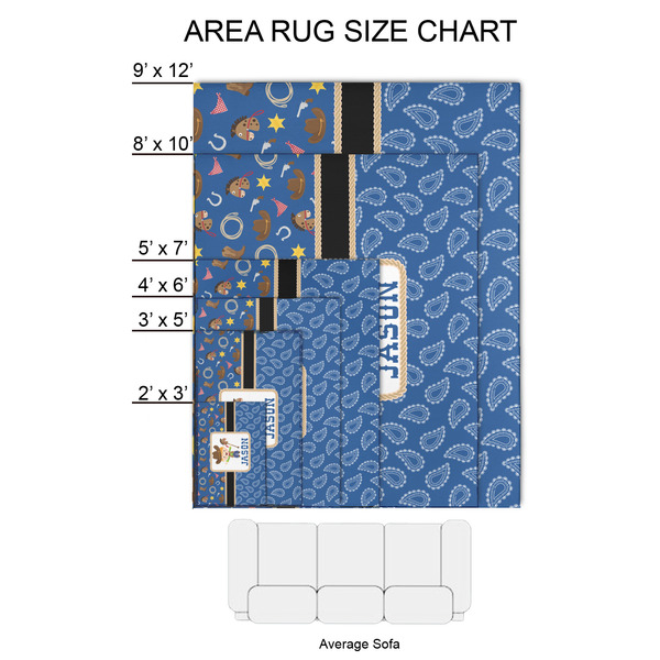 Blue Western 2'x3' Indoor Area Rugs - Size Chart