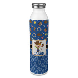Blue Western 20oz Stainless Steel Water Bottle - Full Print (Personalized)