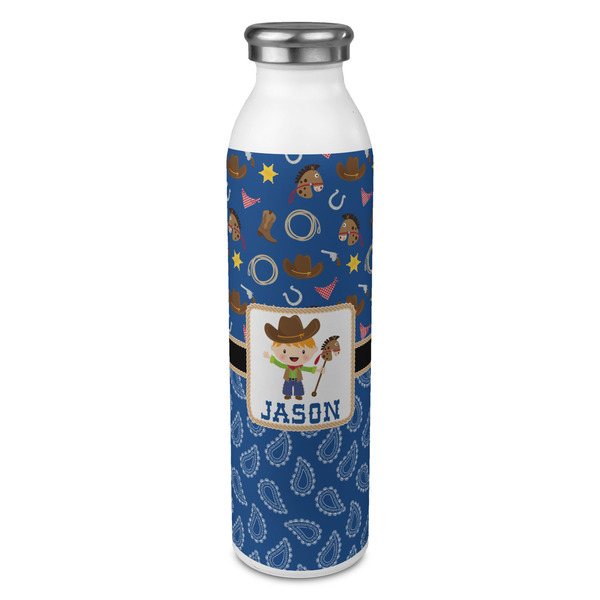 Custom Blue Western 20oz Stainless Steel Water Bottle - Full Print (Personalized)