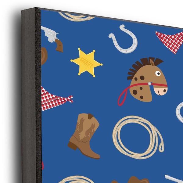 Blue Western 20x24 Wood Print - Closeup