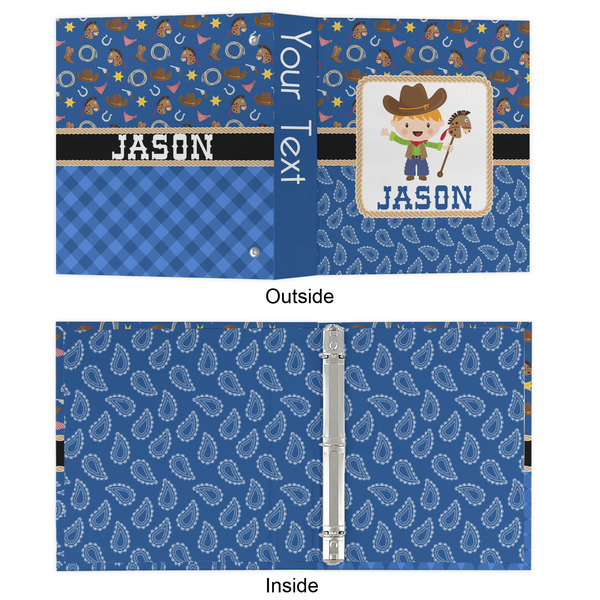Blue Western 3 Ring Binders - Full Wrap - 1" - APPROVAL