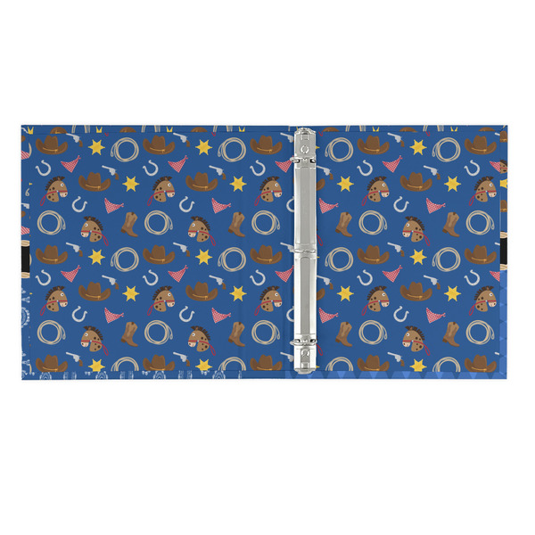 Blue Western 3 Ring Binders - Full Wrap - 1" - OPEN INSIDE