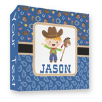 Blue Western 3 Ring Binder - Full Wrap - 3" (Personalized)