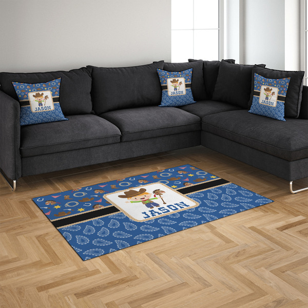 Blue Western 4'x6' Indoor Area Rugs - IN CONTEXT