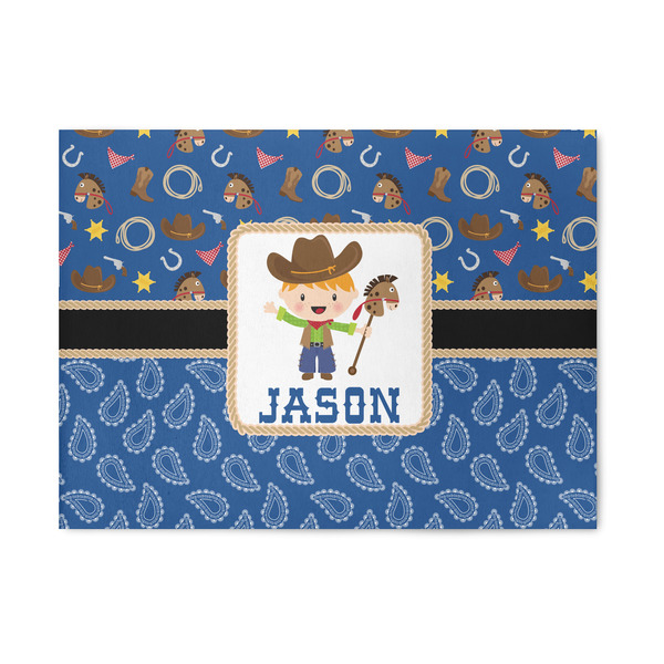 Custom Blue Western 5' x 7' Indoor Area Rug (Personalized)